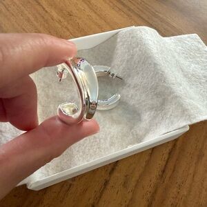 Brand New Jenny Bird Doune Silver Hoops Earrings